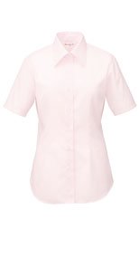 06135 en joie(アンジョア) 首元をきれいにみせ優美なシルエット半袖シャツ 無地 93-06135