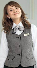 11470 en joie(アンジョア) 消臭抗菌加工×モノトーンの千鳥チェック柄ベスト 93-11470