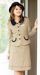 51522 en joie(アンジョア) 上品可愛いベージュのAラインスカート 無地 93-51522