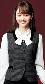 en joie(アンジョア) 11820 ほんのりラメ入りでグレード感漂うハイクラスなボーダー柄ベスト 93-11820