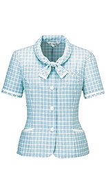 en joie(アンジョア) 26230 可愛さと軽快さを兼ね備えたチェック柄の人気オーバーブラウス 93-26230