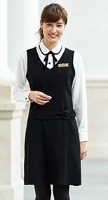 en joie(アンジョア) 61620 すっきりとした印象のジャンパースカート 無地 93-61620