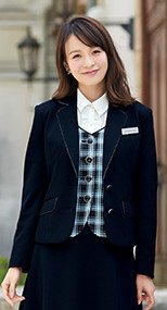 en joie(アンジョア) 81750 ツイードでパイピングのラメが上品なニットジャケット 93-81750
