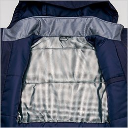 衣服内に熱を蓄え高い保温力を持続する裏地アルミプリント