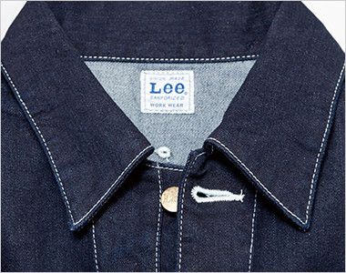 LWU39001 Lee ユニオンオール(長袖ツナギ)(男女兼用) ボタンを開けると開襟スタイルに