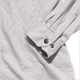 RS4601 ROCKY スタンドカラーシャツ(男性用) おしゃれなヴィンテージ感あるボタン