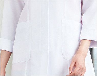2520 FOLK(フォーク) 女性ハーフコート 長袖(女性用) ポケット(右腰ポケット内側ペン差し布付)