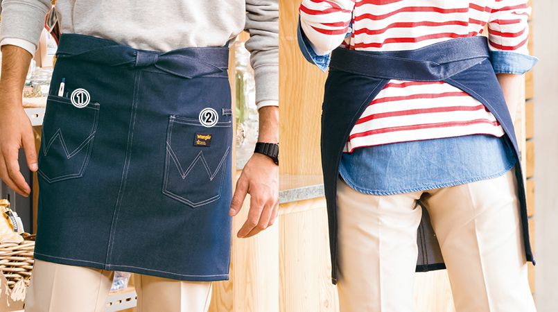 AZ64382 アイトス Wrangler(ラングラー) ショートエプロン(男女兼用) 商品詳細・こだわりPOINT