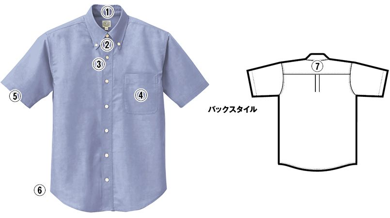 AZ7823 アイトス カナディアンクリーク 半袖T/Cオックスシャツ(男女兼用) 商品詳細・こだわりPOINT