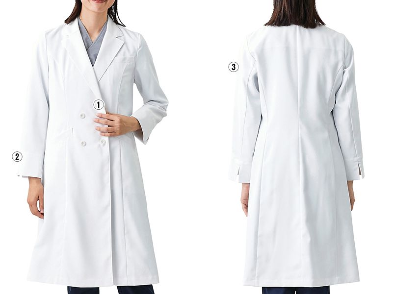 LW101 ローラアシュレイ 長袖ドクターコート(女性用) 商品詳細・こだわりPOINT