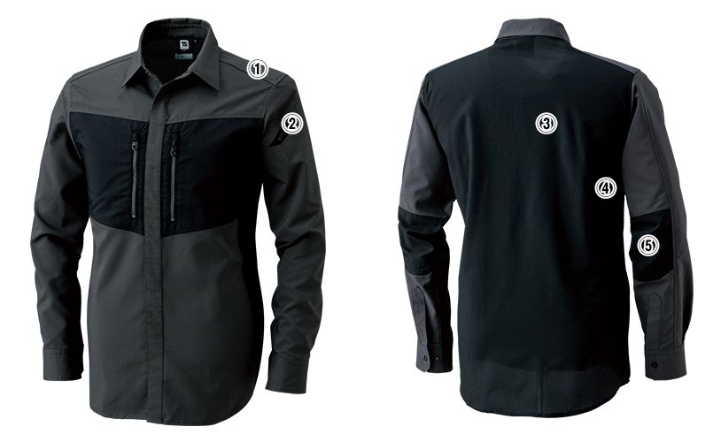 84605 TS DESIGN ハイブリッドストレッチシャツ(男女兼用) 商品詳細・こだわりPOINT