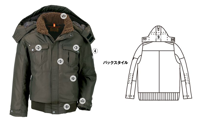 ジーベック 332 デザイナーズ トップサーモ中綿防寒ブルゾン 商品詳細・こだわりPOINT