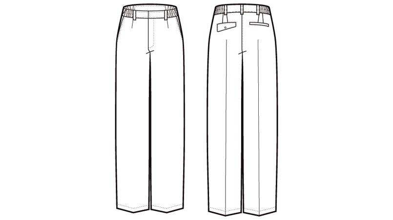 AZ6325 アイトス ムービンカット レディース パンツ(1タック) 秋冬・通年(女性用) ハンガーイラスト・線画