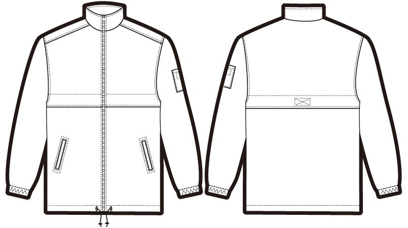 AZ720 アイトス エコグランドコート ハンガーイラスト・線画