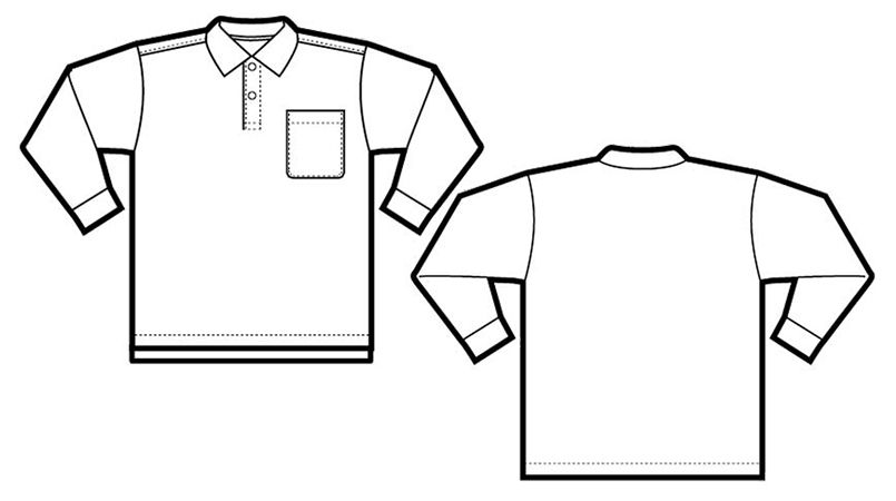 CL1001 アイトス 長袖クイックドライポロシャツ(男性用) ハンガーイラスト・線画
