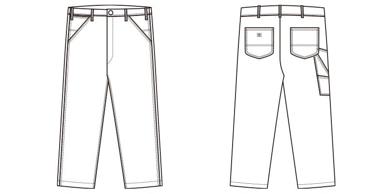 LWP66001 Lee ペインターパンツ(男性用) ハンガーイラスト・線画