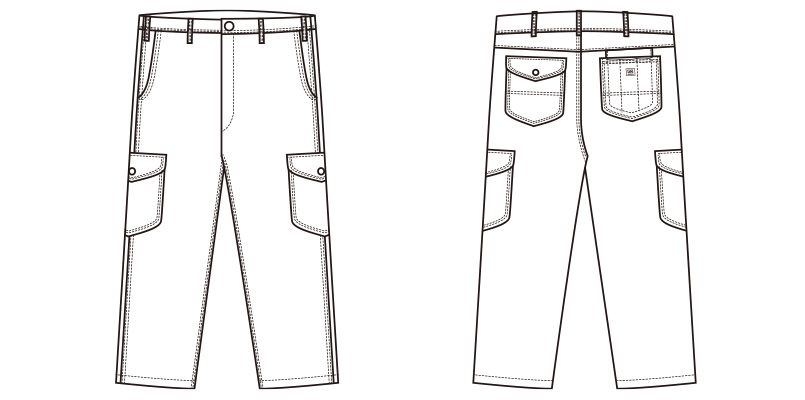 LWP66002 Lee カーゴパンツ(男性用) ハンガーイラスト・線画