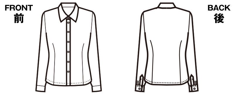 FB7548 nuovo(ヌーヴォ) 長袖ブラウス FDミニダイヤ ハンガーイラスト・線画