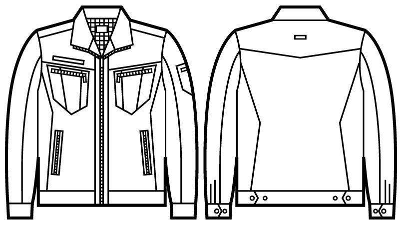 自重堂JAWIN 51800 長袖ジャンパー(新庄モデル) ハンガーイラスト・線画