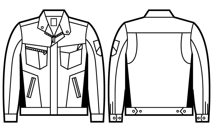 71500 自重堂Z-DRAGON 製品制電ツイル長袖ジャンパー ハンガーイラスト・線画