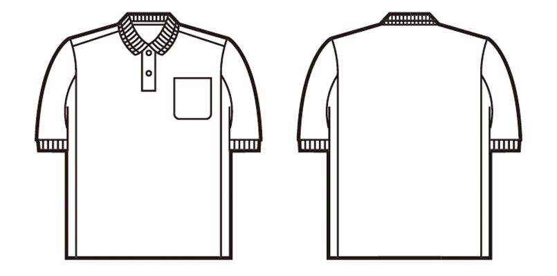 自重堂 84984 製品制電吸汗速乾半袖ポロシャツ(胸ポケット有り)(JIS T8118適合) ハンガーイラスト・線画