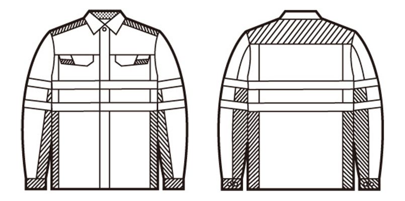 86704 自重堂 高視認性安全服 長袖シャツ ハンガーイラスト・線画
