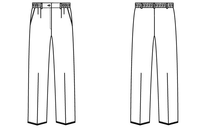 自重堂WHISEL WH10642 ツータックパンツ(女性用)ゆったり ウエスト総ゴム ハンガーイラスト・線画