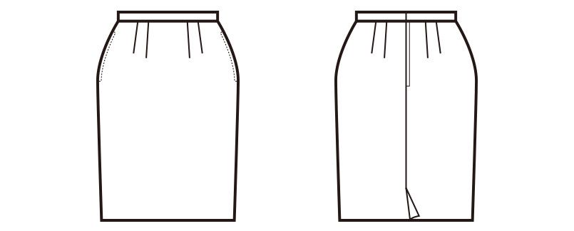 en joie(アンジョア) 51370 シンプルで使いやすいストレッチのスカート 無地 ハンガーイラスト・線画