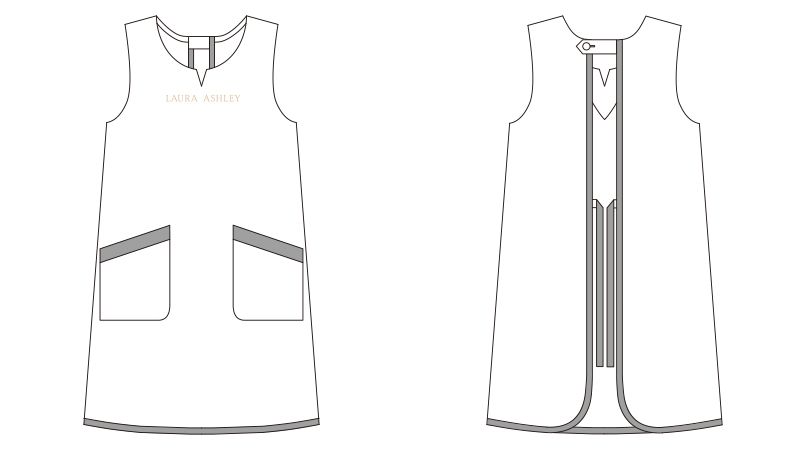 LW501 ローラ アシュレイ 胸当てエプロン(女性用)WLT ハンガーイラスト・線画